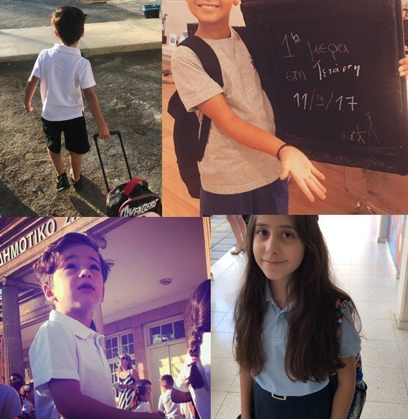 Η πρώτη μέρα στο σχολείο για τα παιδιά επώνυμων Κύπριων (φωτορεπορτάζ)